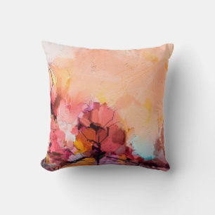 Cojín Decorativo Resumen del paisaje de pintura al óleo. Puro azul 