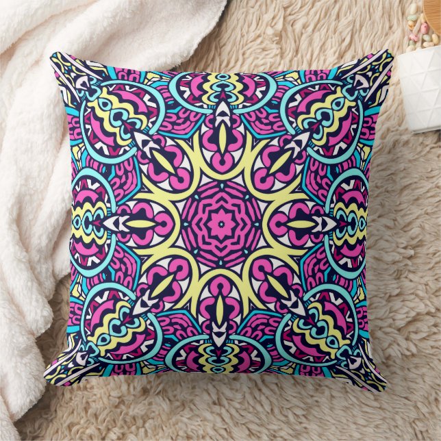 Cojín Decorativo Resumen del patrón de Boho Mandala (Manta)