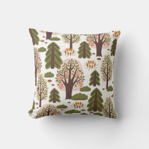 Cojín Decorativo Resumen del patrón de bosque otoñal sin foco