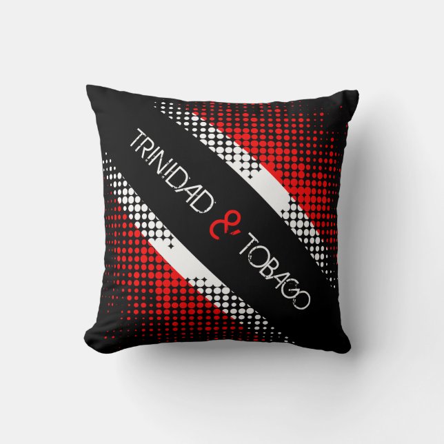 Cojín Decorativo Resumen del patrón de puntos de Trinidad y Tobago  (Anverso)
