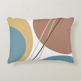 Cojín Decorativo Resumen del Siglo Medio Moderno Marrón Azul