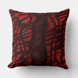 Cojín Decorativo Resumen del tigre negro y rojo