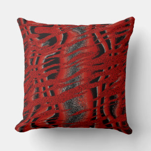 Cojín Decorativo Resumen del tigre negro y rojo