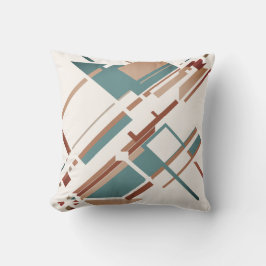 Cojín Decorativo Resumen diagonal de roya gris-verde roto blanqueci