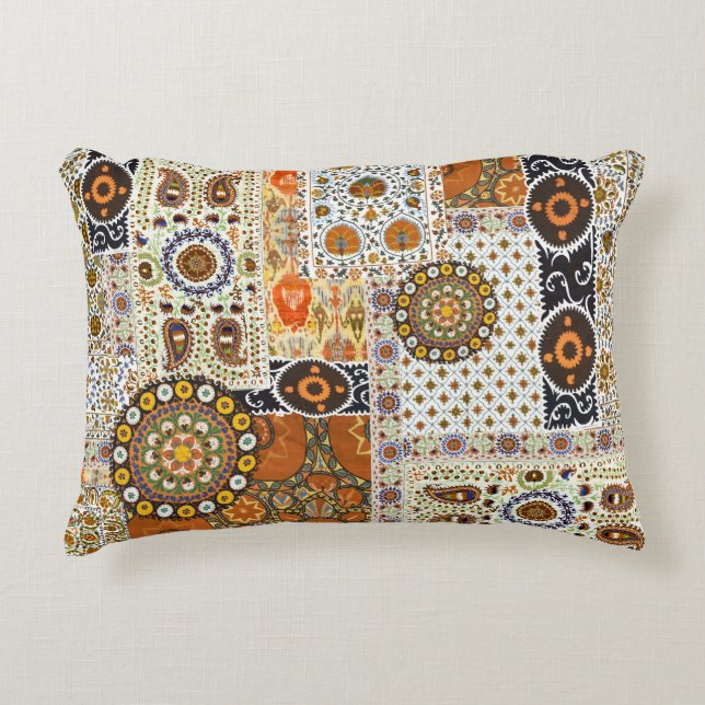 Cojín Decorativo Resumen digital étnico: Patrón sin foco (Anverso)