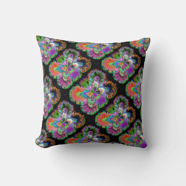 Cojín Decorativo Resumen Diseño de mariposa (Anverso)