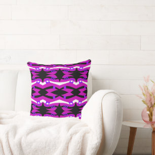 Cojín Decorativo Resumen El negro arca de Noé Fuchsia Blanco morado