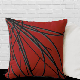 Cojín Decorativo Resumen elegante rojo negro y gris moderno