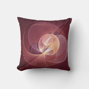 Cojín Decorativo Resumen Elegante Vino Moderno Arte Fractal Rojo