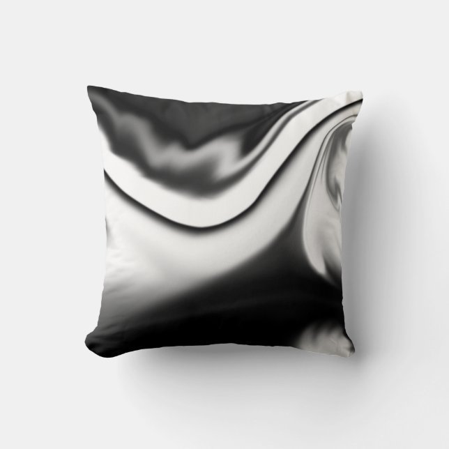 Cojín Decorativo Resumen en blanco y negro (Anverso)