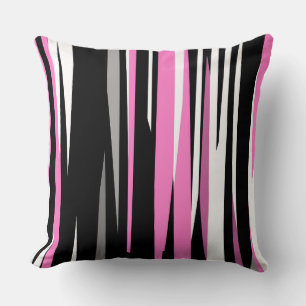 Cojín Decorativo resumen en blanco y negro rosa