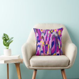 Cojín Decorativo Resumen estrellado en morado y azul