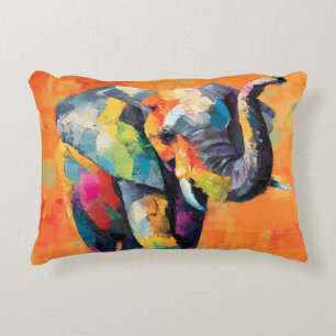 Cojín Decorativo Resumen feliz elefante arcoiris