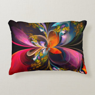 Cojín Decorativo Resumen floral moderno Patrón azul rojo del arte #