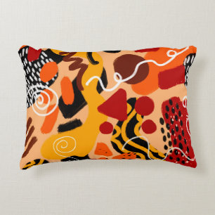 Cojín Decorativo Resumen Formas geométricas de dibujo a mano Pincel