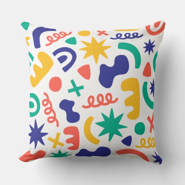 Cojín Decorativo Resumen Formas sin problemas Patrón (Anverso)