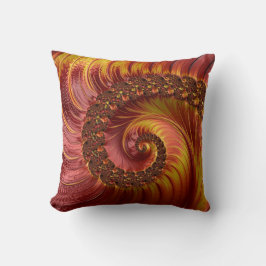 Cojín Decorativo Resumen Fractal de espiral roja feroz