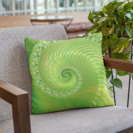 Cojín Decorativo Resumen fractal espiral verde