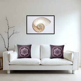 Cojín Decorativo Resumen Fractal morado oscuro
