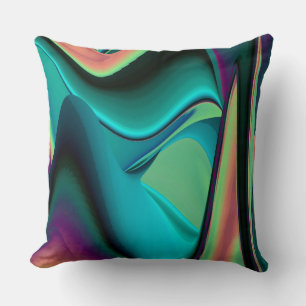 Cojín Decorativo Resumen futurista arte arte arcoiris metálico en 3