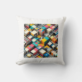 Cojín Decorativo Resumen geométrico 3D en negrita