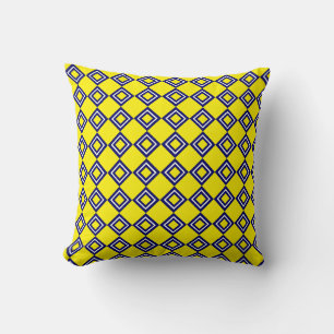 Cojín Decorativo Resumen geométrico amarillo blanco azul elegante