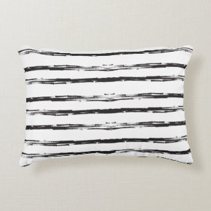 Cojín Decorativo Resumen Geométrico Cepillo negro Grunge Stripes A