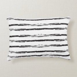 Cojín Decorativo Resumen Geométrico Cepillo negro Grunge Stripes AR