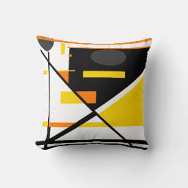 Cojín Decorativo Resumen geométrico de color blanco gris del Naranj