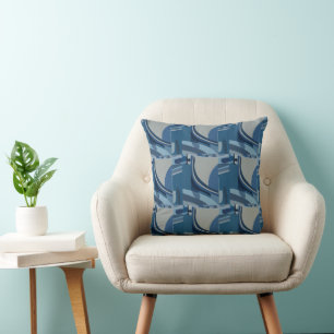 Cojín Decorativo Resumen geométrico gris azul