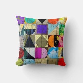 Cojín Decorativo Resumen geométrico: trazos y salpicaduras