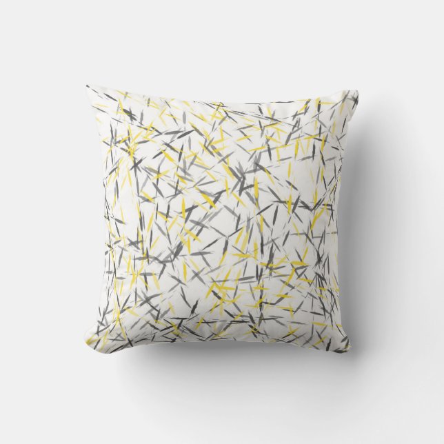 Cojín Decorativo Resumen gris amarillo (Anverso)