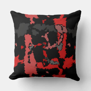 Cojín Decorativo Resumen gris negro y rojo