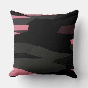 Cojín Decorativo Resumen gris rosa y negro
