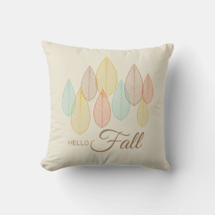 Cojín Decorativo Resumen Hello Fall deja un guión multicolor