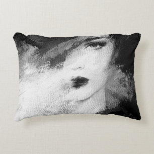 Cojín Decorativo Resumen hermosa mujer. ilustracion de moda. ac