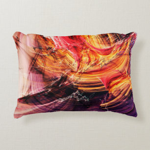 Cojín Decorativo Resumen hermoso púrpura, rojo y amarillo brillante