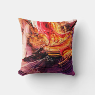 Cojín Decorativo Resumen hermoso púrpura, rojo y amarillo brillante