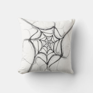 Cojín Decorativo Resumen inverso Pilar fractal blanco y negro