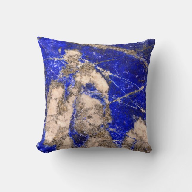 Cojín Decorativo Resumen Lapis Lazuli Blue Granite (Anverso)