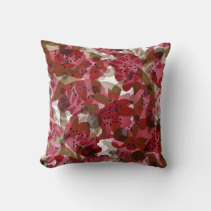 Cojín Decorativo Resumen lindo hermoso diseño floral de flores roja