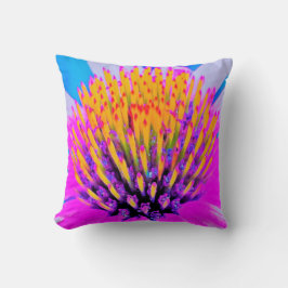 Cojín Decorativo Resumen macroeconómico Conefluente rosa caliente y