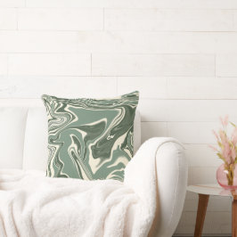 Cojín Decorativo Resumen Marble Sage Green