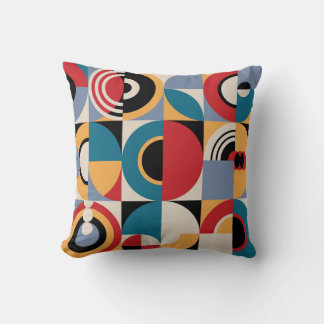 Cojín Decorativo Resumen Memphis: Estilo de cosecha geométrica.