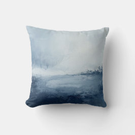 Cojín Decorativo Resumen mínimo de la costa azul y blanca