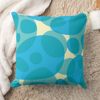 Cojín Decorativo Resumen moderno Aqua Blue Yellow MidCentury