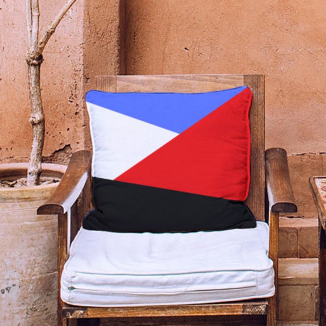 Cojín Decorativo Resumen moderno azul rojo negro y blanco estético (Subido por el creador)