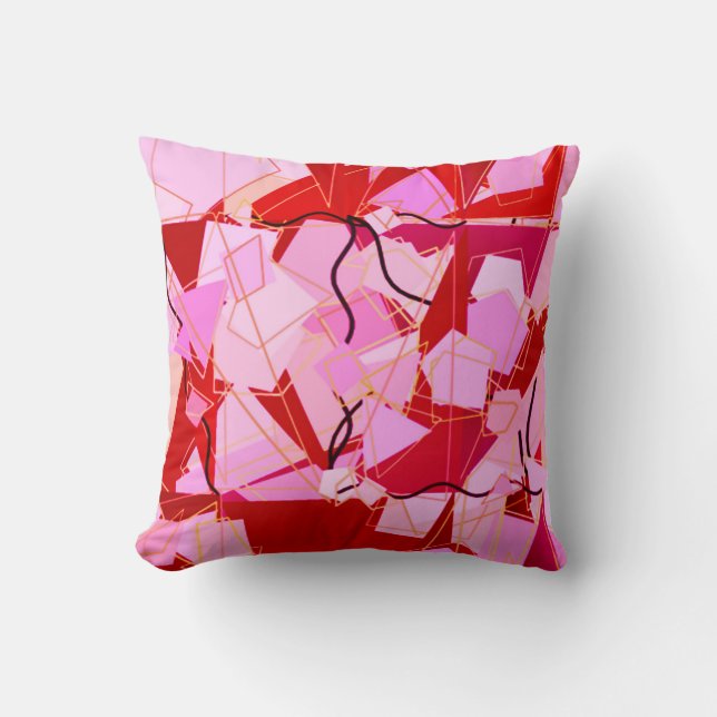 Cojín Decorativo Resumen moderno de mediados de siglo, rojo oscuro  (Anverso)