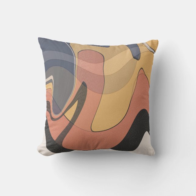 Cojín Decorativo Resumen moderno del Boho Peach Mustard (Anverso)