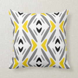 Cojín Decorativo Resumen moderno Diamante gris amarillo